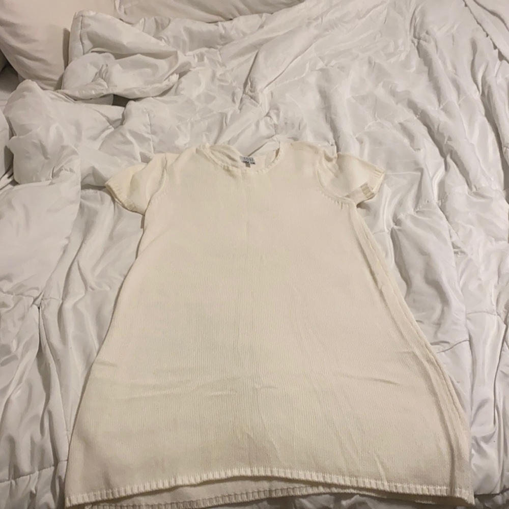 White sweater dress